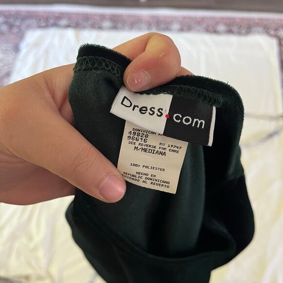 Green Velvet Long Sleeve Maxi Dress Sz M Whimsygoth Forest Fairy Grunge Y2K - Picture 8 of 9